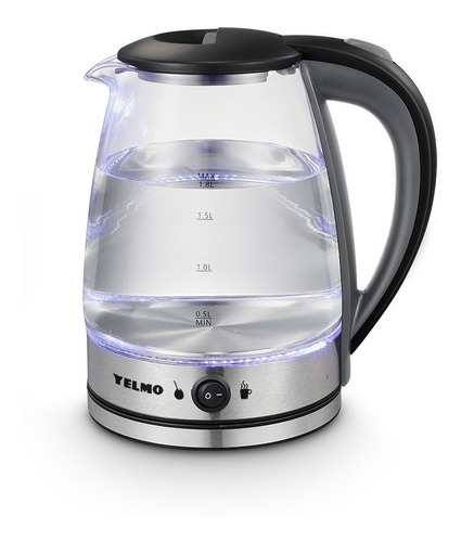 Pava Yelmo Led Pe-3907 Mate Cafe Vidrio Templado 1,8l 