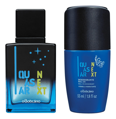 Combo Quasar Next: Colônia 50ml + Desodorante Roll On 55ml