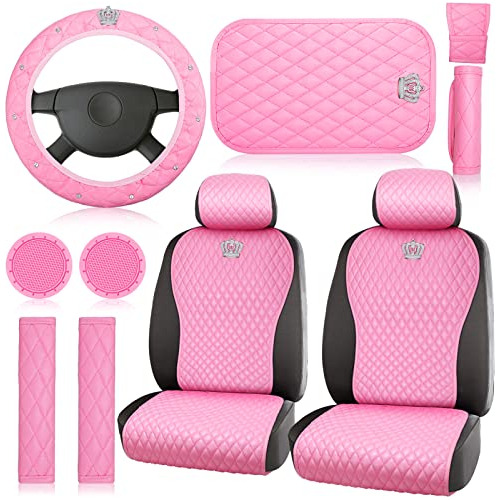 Conjunto De Accesorios Rosados Automóvil, Cubiertas De...