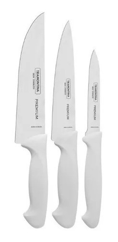 Imagen 6 de 10 de Juego Set X 3 Pzs Cuchilla Cuchillo Acero Tramontina Premium