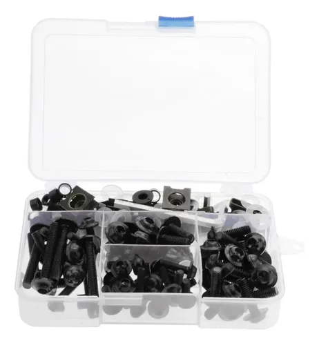 Kit De Tornillos Y Tuercas Para Parabrisas De Moto - Acero Inoxidable, M5, Color Negro, Incluye Llave
