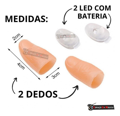 Kit De Magica Baralho Radio 20 Truques Dedo Luz Dedeira Led