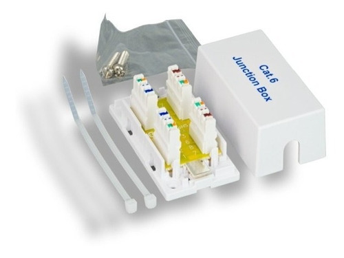 Pack De 5 Caja Unión Ethernet Cat6 Blanco Punch Hacia Abajo 