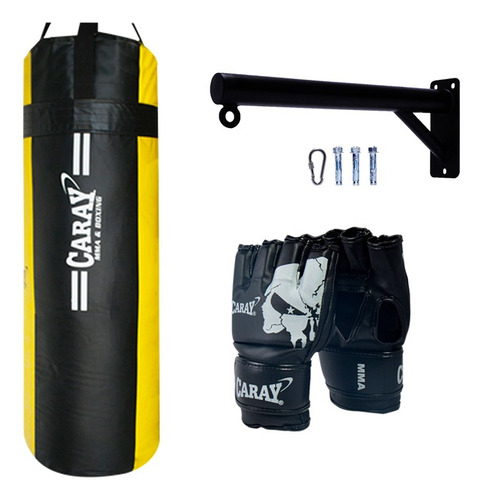 Saco Boxeo 1.20x40 Cm+guante De Mma Pro1+base Metálica Caray