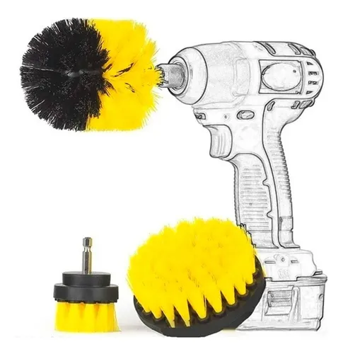 Kit De 3 Cepillos Para Taladro Pulidora Limpieza Auto Tapiz