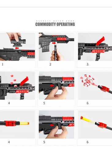 Rifle De Hidrogel Barret Manual Tipo Gotcha Orbeez Dardos