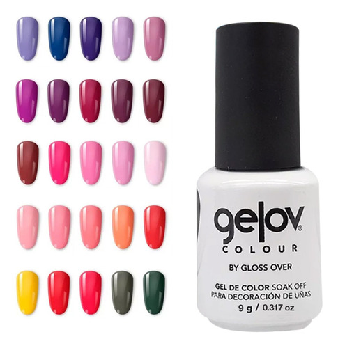 Gel Para Uñas Gama Devotion 25 Tonos Distintos 9g Gloss Over Color Bruce 1013