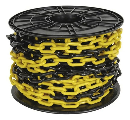 Cadena Plástica Amarilla Y Negra Rollo X 25 Mts Color Negro/amarillo