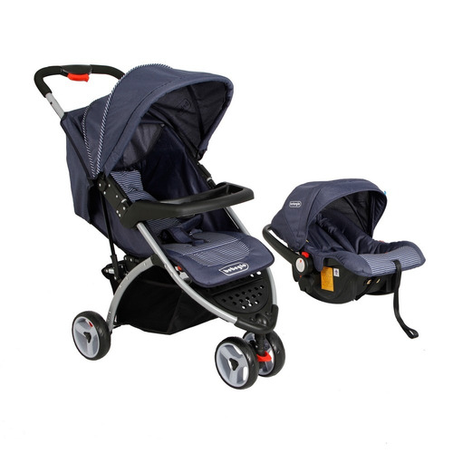 Coche De Paseo Bebeglo Travel System Multiposición 360 Azul