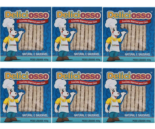 Ossinho Para Cães Deliciosso Palito Medio 450g - 6 Caixas