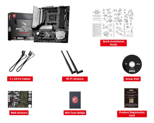Placa Madre Msi Mag B550m Mortar Max Wifi Gaming Ryzen 5000