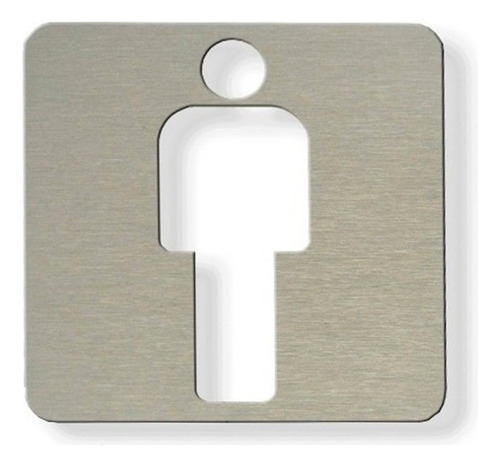Imagen 4 de 9 de Señal Baño Hombre Mujer 120x120 Mm Cartel Acero Inoxidable