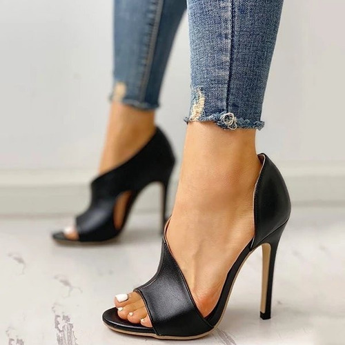 Modernos Zapatos De Tacón Ultra Alto Con Punta Abierta De 7