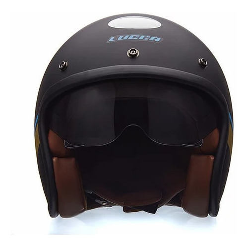 Imagem 3 de 10 de Capacete Lucca Sublime Sunny Matt Black Viseira Solar Intena