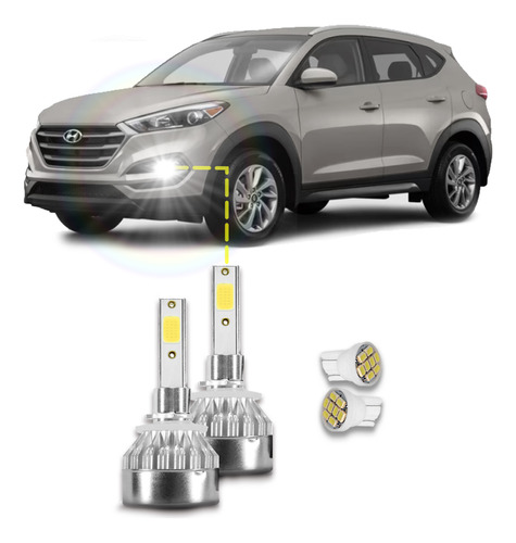 Kit Lampada Farol Milha/neblina H27 Super Led Tucson 06/16