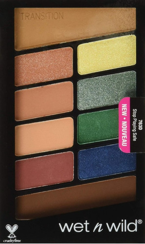 Wet N Wild - Paleta de ícones de cores: 10 sombras de olhos, cor 736D, pare de jogar com segurança