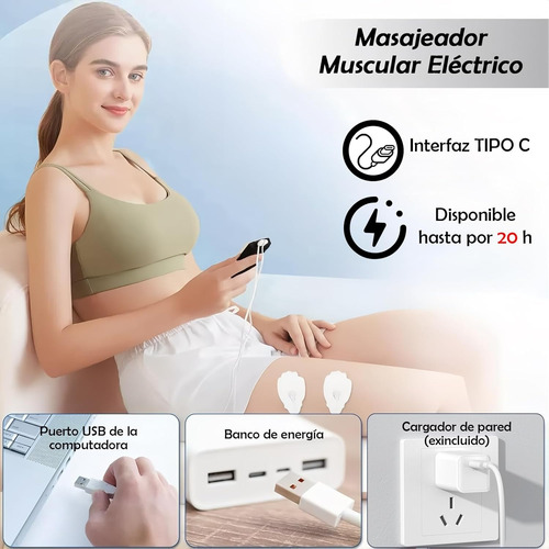 Masajeador Electrónico De Pulso Con 36 Modos Y 12 Unids Alm