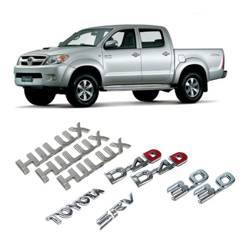 Kit X9 Emblemas Para Toyota Hilux Linea Vieja 04-15 Premium