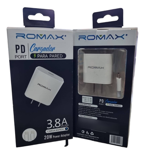 Cargador Celular Usb C Puerto Tipo C 20w 3.8a Carga Rapida