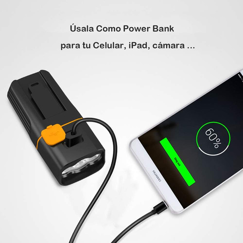 Luz Bicicleta 1000lm Con Luz Trasera Recargable Y Resistente