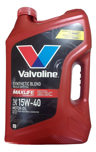 Aceite 15w40 Semi Sintetico Maxlife Valvoline Garrafa 4.73lt