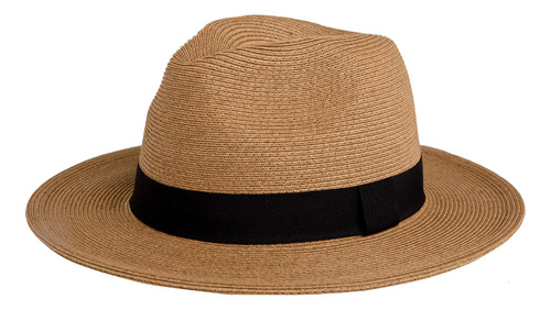 Sombrero De Playa Fedora Sun Straw Trenzado Fino Upf50+ Para