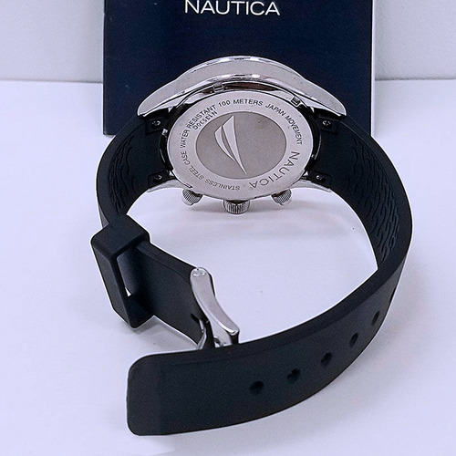 Pulseira De Borracha Compatível Com Náutica Preta N13530g