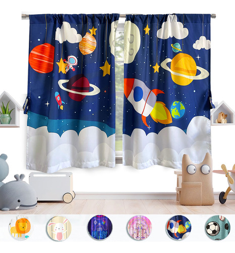 Cortinas Béla Infantil Niños 1.30alto X 2m Ancho