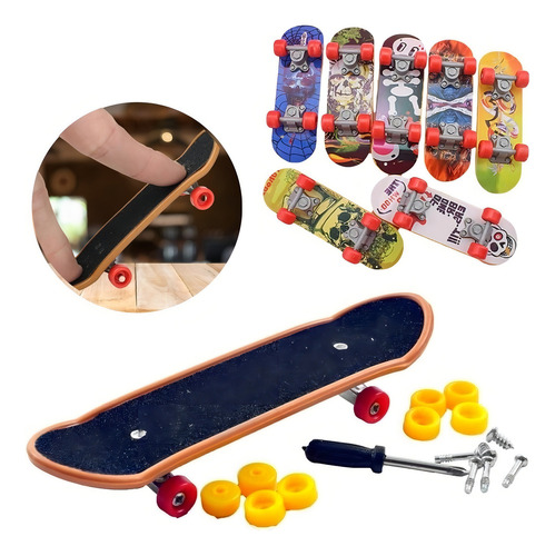 Fingerboard Profissional De Madeira Com Rolamento Skate Dedo