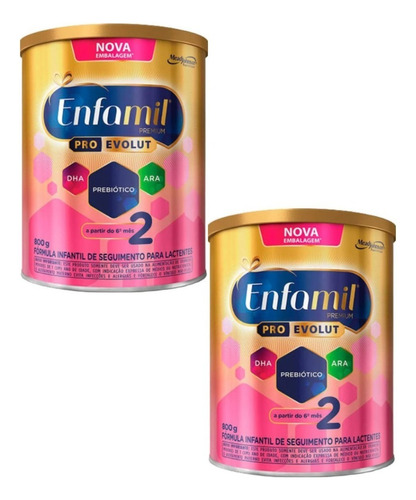 Kit 2 Fórmula Infantil Mead Johnson Enfamil Premium 2 800g