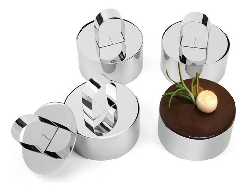 Molde De Aro De Acero Inoxidable Para Pasteles, 4 Piezas