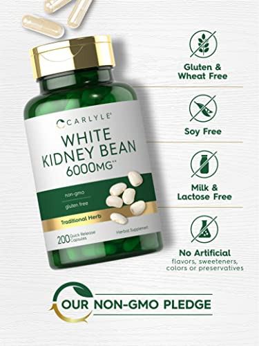 Suplemento Carlyle White Kidney Bean Carb Blocker 6000mg