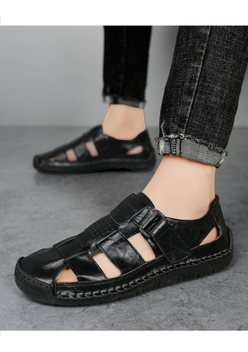 Sandalias Negras Zapatos Playa De Moda Cómodos E Informales