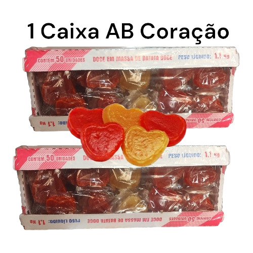Doce De Abóbora Ab Formato Coração Cx C/ 50 Un Bar Mercearia