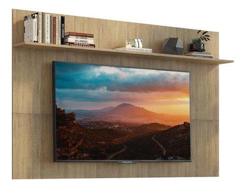 Painel Tv 65 Com Prateleira Multimóveis V3363 Rustic