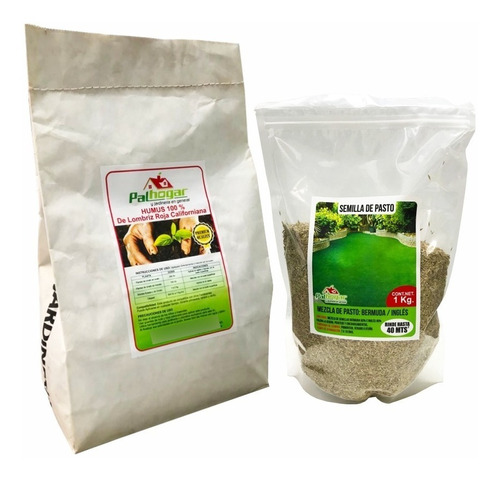 Semilla De Pasto Bermuda/ingles 1 Kg + Humus De Lombriz 3kg