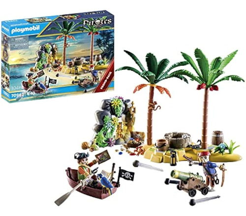 Playmobil Pirata Isla Del Tesoro Con Bote De Remos