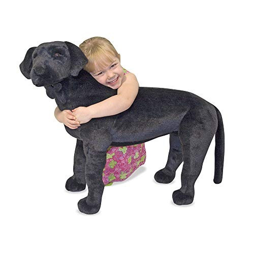 Animal De Peluche Realista, Perro Labrador Gigante Color Neg