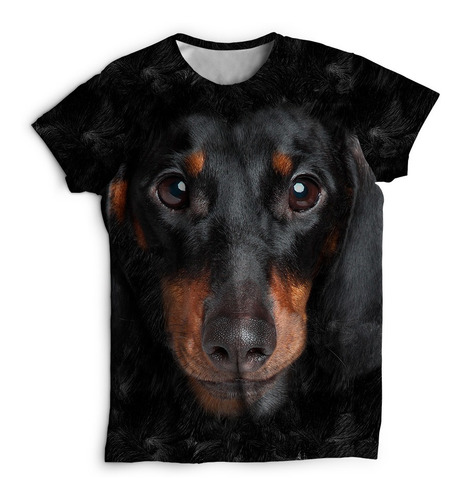 Imagen 1 de 1 de Remera De Perro Dachshund O Perro Salchicha Negro