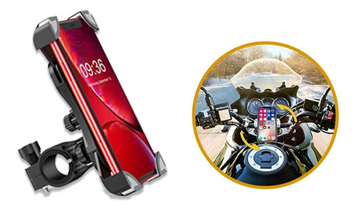 Imagen 2 de 7 de Base Porta Celular Para Moto Rotación 360 Tienda Chacao