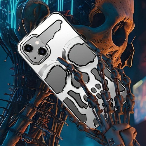 Capa Para iPhone Da Série Particular, Caveira Galvanizada,