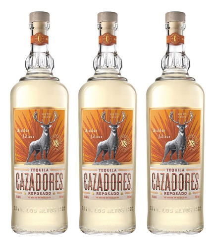 Paquete De 3 Tequila Cazadores Reposado 950 Ml