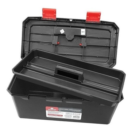 Caixa Maleta Plástica Para Ferramentas 19'' Worker - 882127 Cor Preto