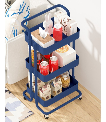Imagen 3 de 6 de Carro Organizador Mueble Estante De Almacenamiento 3 Nivele
