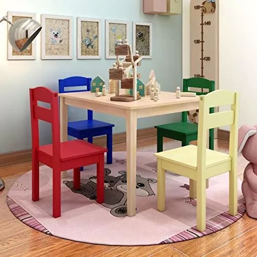  Costzon Juego de mesa y silla para niños, mesa de