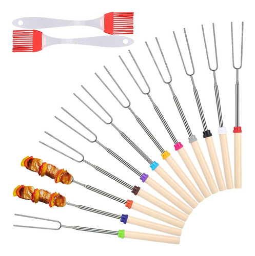 12pcs Pinchos Barbacoa Tenedor,tenedore Para Barbacoa