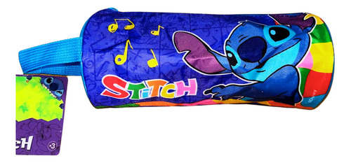 Cartuchera Stitch Disney Color Azul Tubo