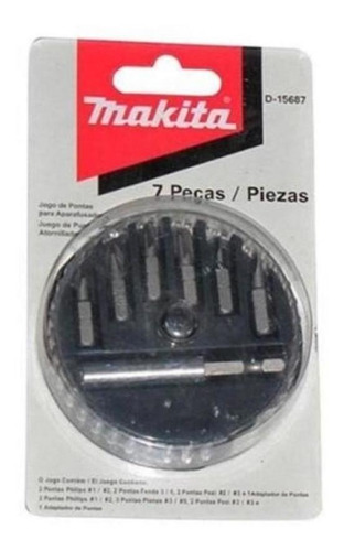 Estojo De Plástico Makita Com 6 Bits E 1 Porta Bit