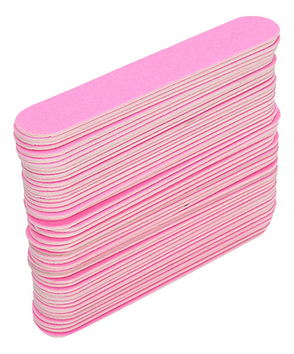 Lima De Uñas Rosa De Doble Cara, 100 Unidades, Pulidora Y Pu