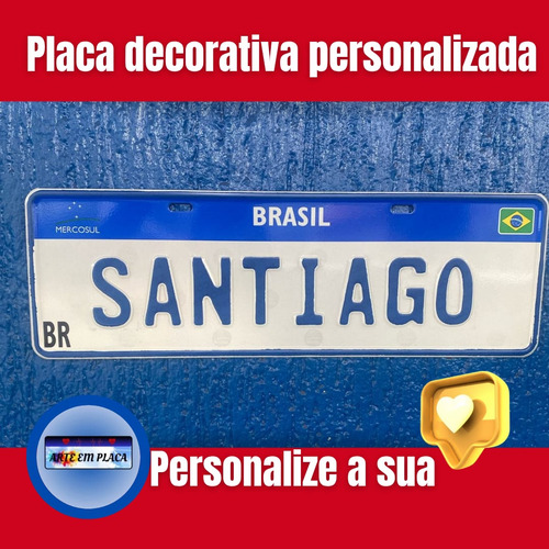 Placa Decorativa De Metal | Estilo Carro Com Nome1